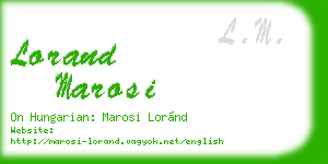 lorand marosi business card